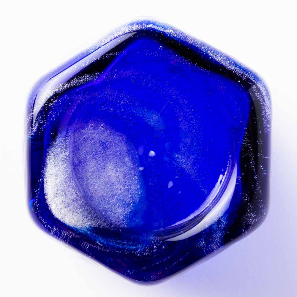 沖縄工芸村 万座ブルー 六角グラス 沖縄工芸村 琉球ガラス