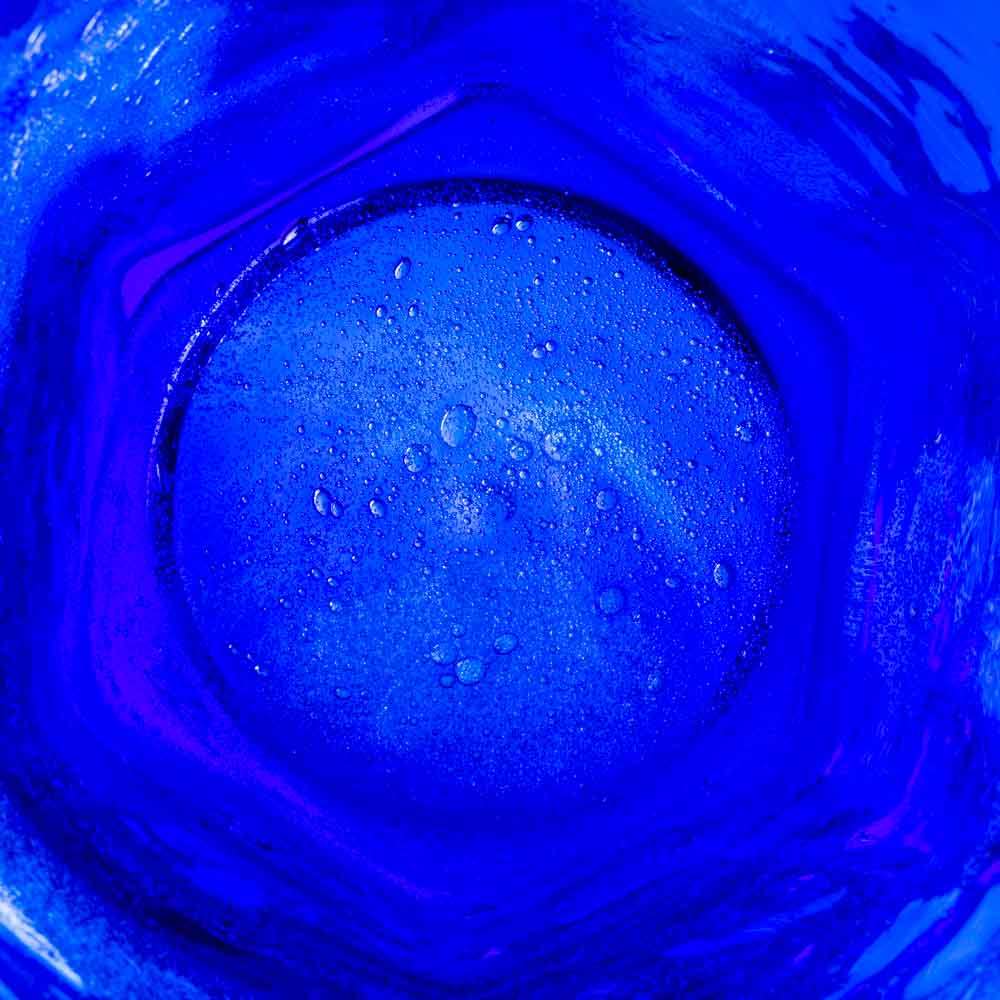 沖縄工芸村 万座ブルー 六角グラス 沖縄工芸村 琉球ガラス