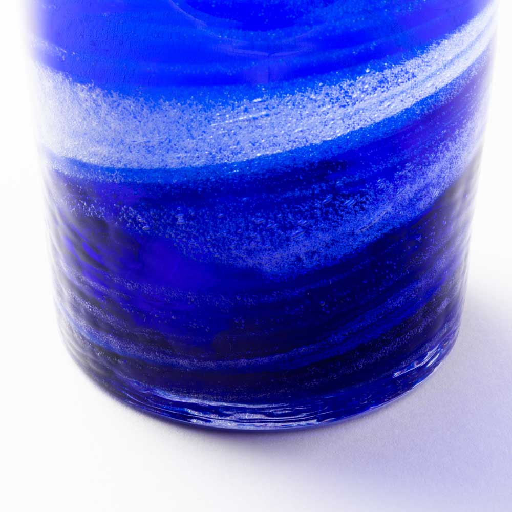 沖縄工芸村 万座ブルー ロックグラス 沖縄工芸村 琉球ガラス