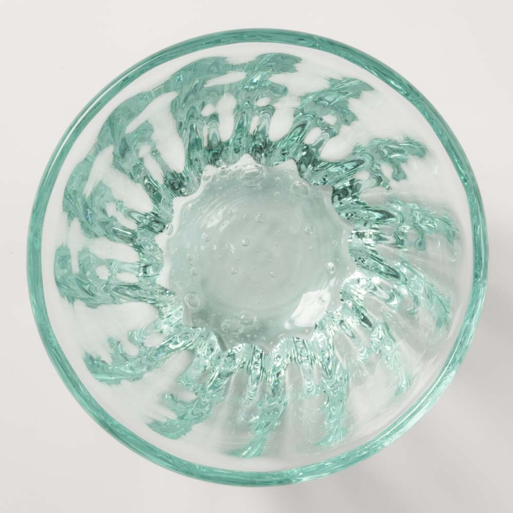 白鴉再生硝子器製作所 そば猪口モール 底泡 窓 白鴉再生硝子器製作所 琉球ガラス