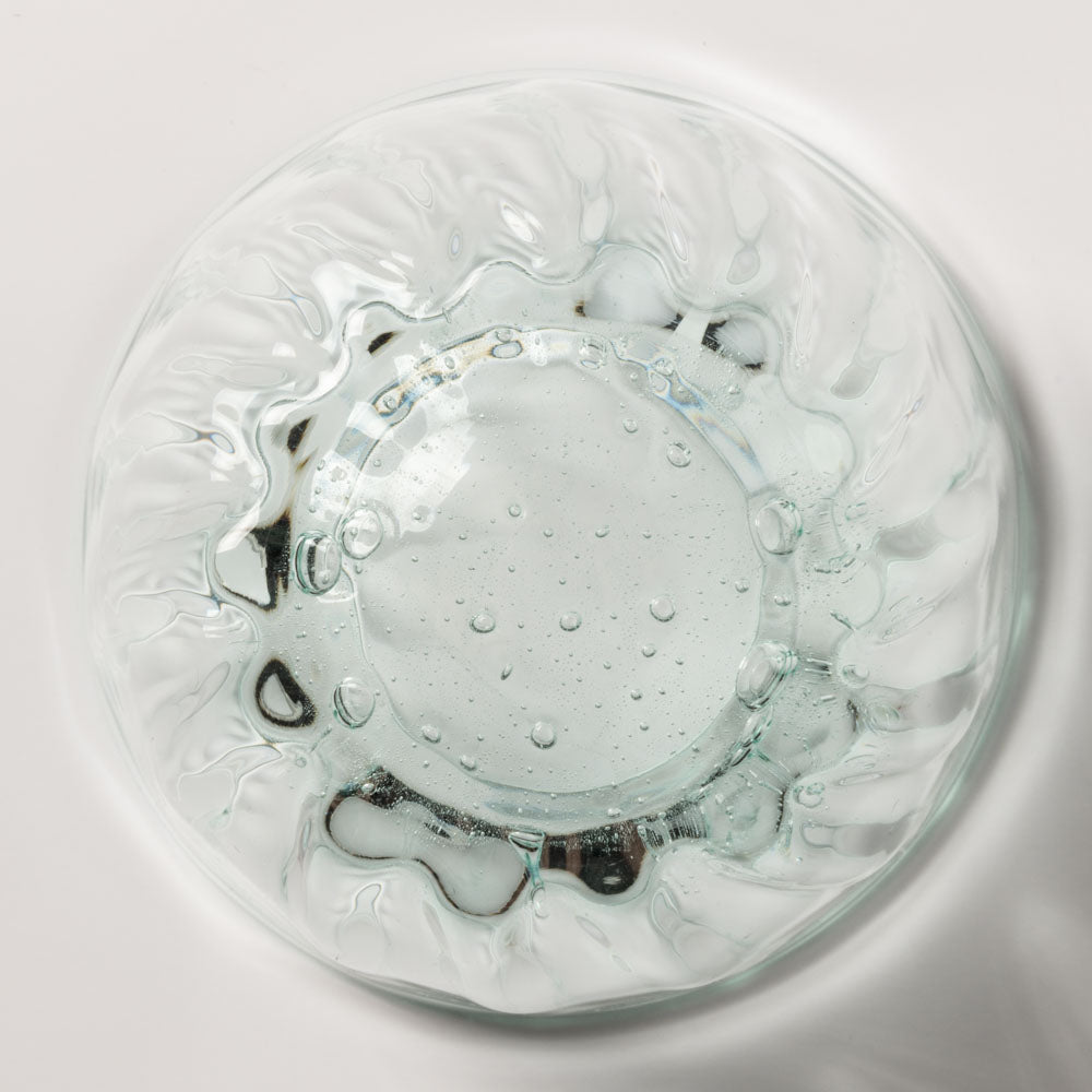 白鴉再生硝子器製作所 そば猪口モール 底泡 窓 白鴉再生硝子器製作所 琉球ガラス