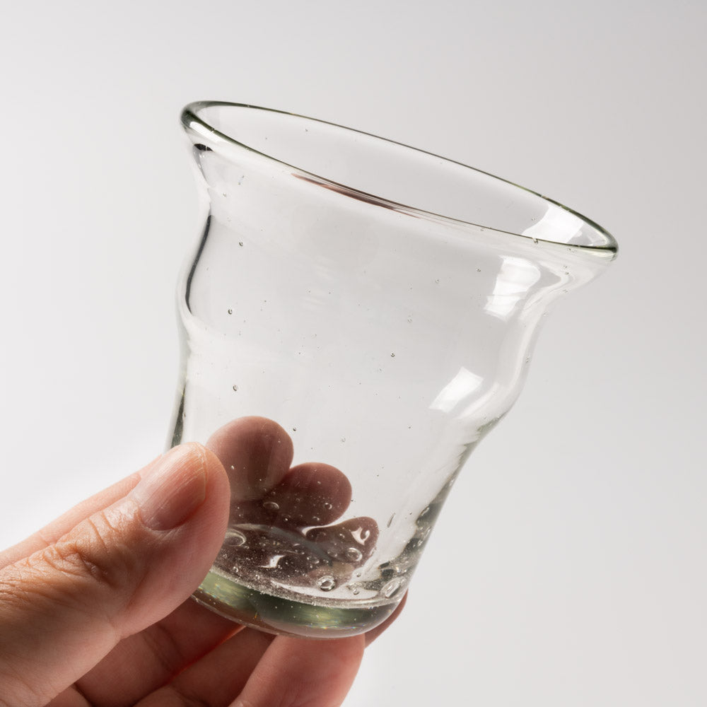 白鴉再生硝子器製作所 くびれグラス 気泡 クリア 白鴉再生硝子器製作所 琉球ガラス