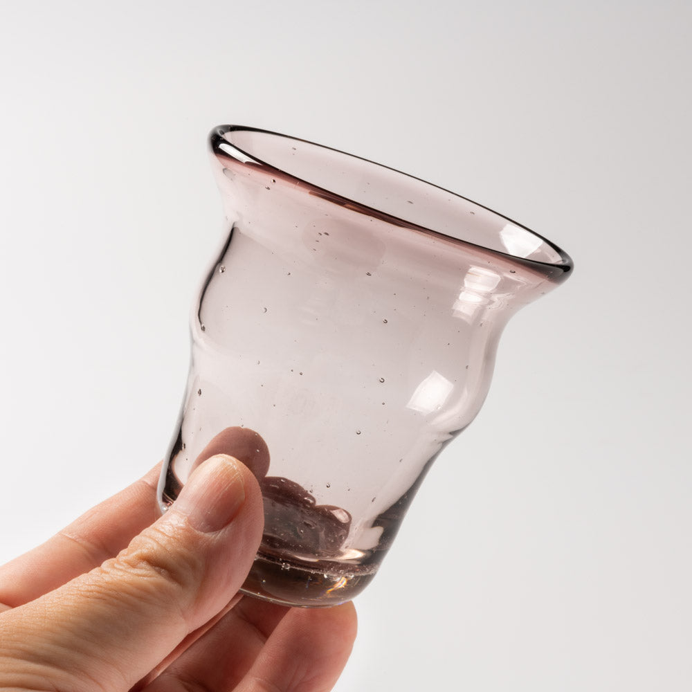 白鴉再生硝子器製作所 くびれグラス 気泡 紫 白鴉再生硝子器製作所 琉球ガラス