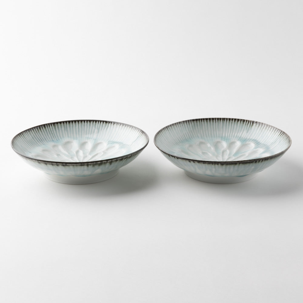 作家 西隆行 花紋皿 流釉深緑 作家 西隆行 陶磁器作家もの