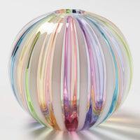 ガラス工房るん 虹 丸花器 小 ガラス工房るん ガラスもの