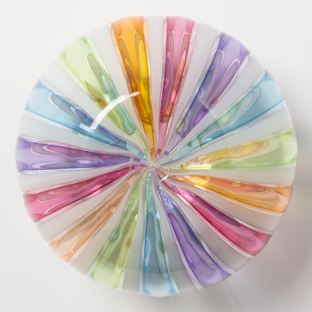 ガラス工房るん 虹 丸花器 小 ガラス工房るん ガラスもの