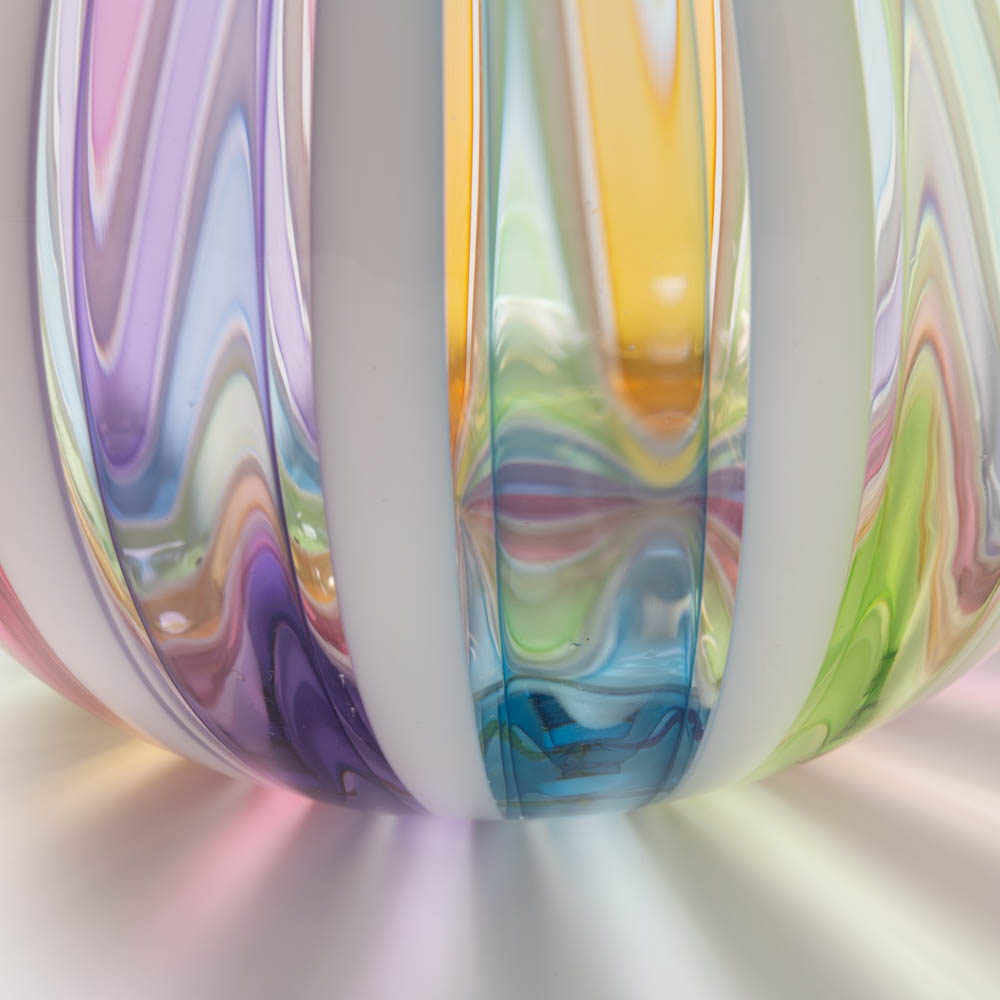 ガラス工房るん 虹 丸花器 小 ガラス工房るん ガラスもの