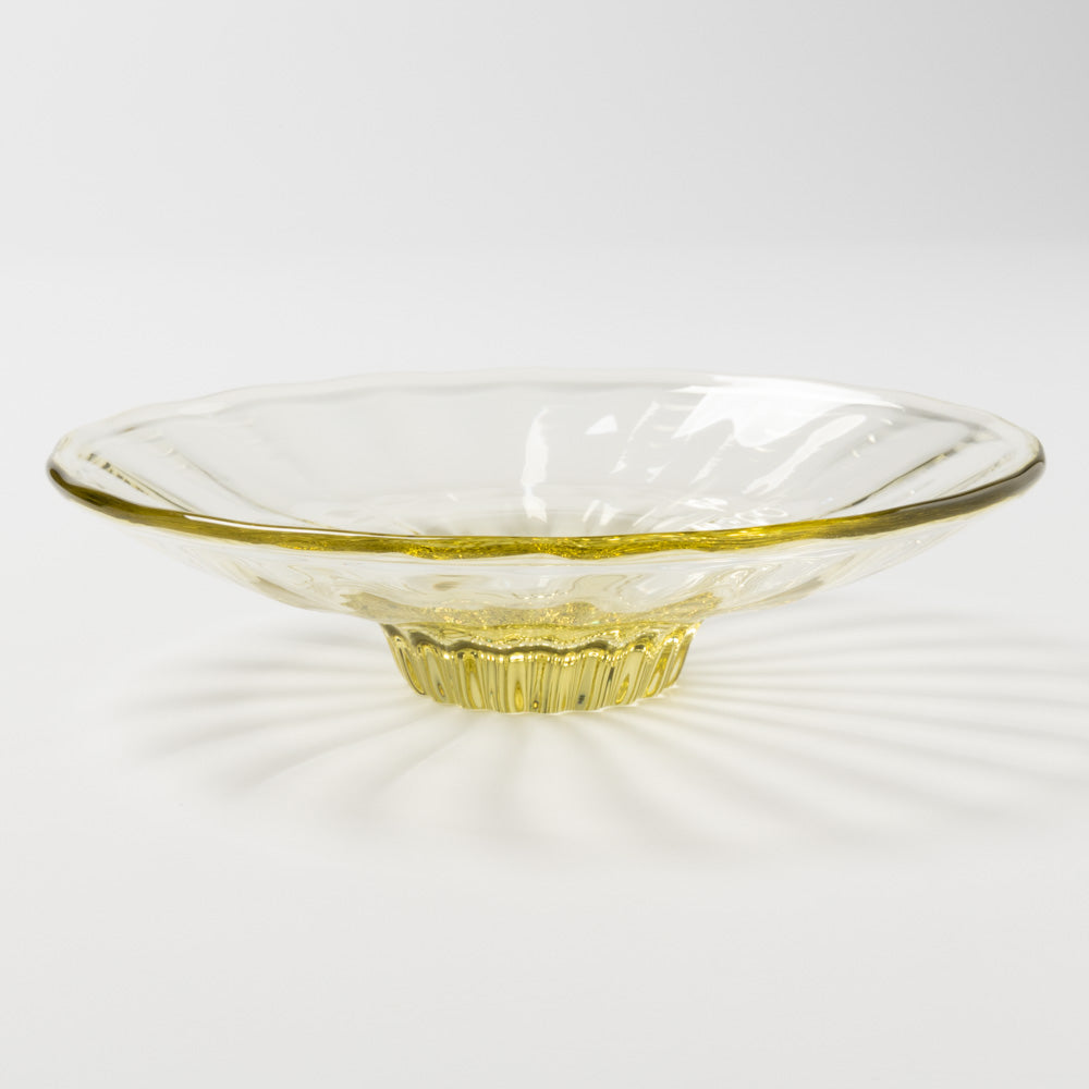 ガラス工房るん 黒豆硝子 皿(黄金) ガラス工房るん ガラスもの