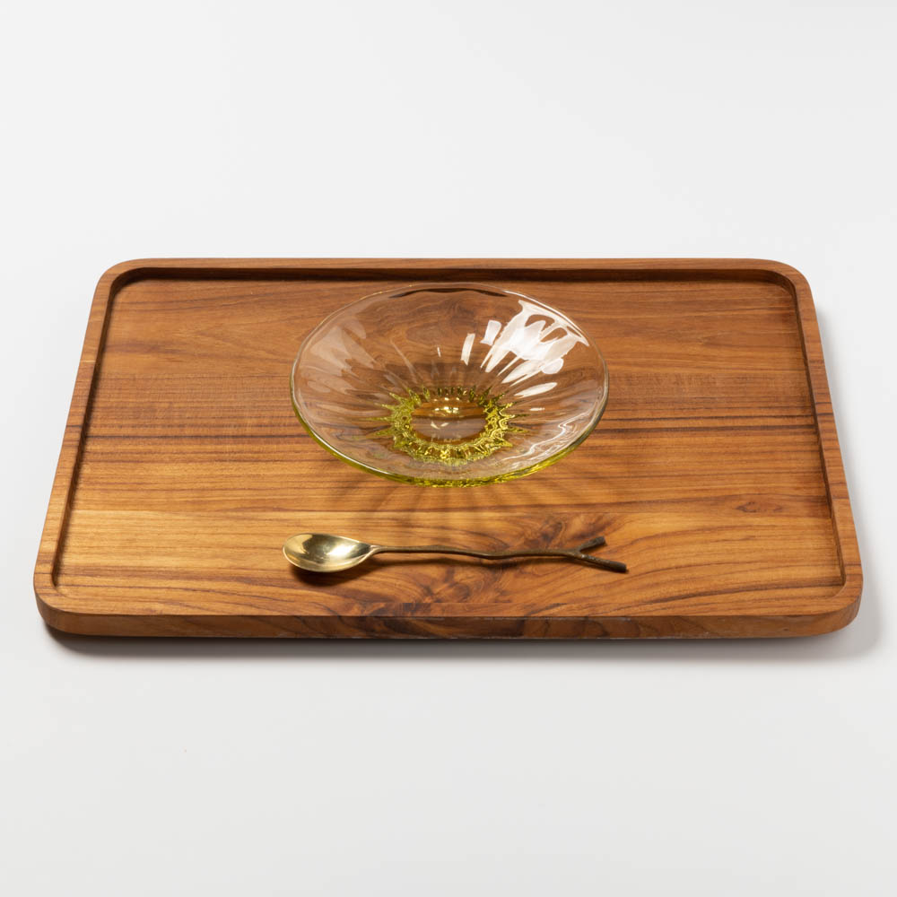 ガラス工房るん 黒豆硝子 皿(黄金) ガラス工房るん ガラスもの