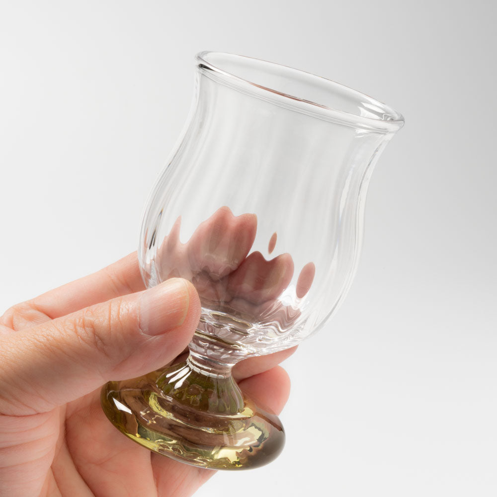 ガラス工房るん 黒豆硝子 台付グラス 小(黄金) ガラス工房るん ガラスもの