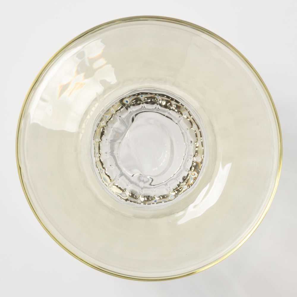 ガラス工房るん 黒豆硝子 台付グラス 大(黄金) ガラス工房るん ガラスもの