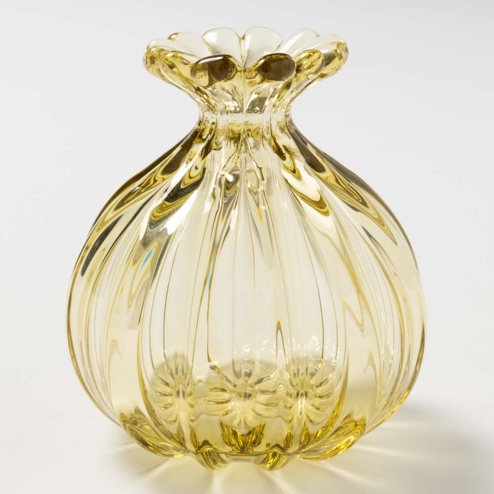 ガラス工房るん 黒豆硝子 こぼれ種花器(黄金) ガラス工房るん ガラスもの