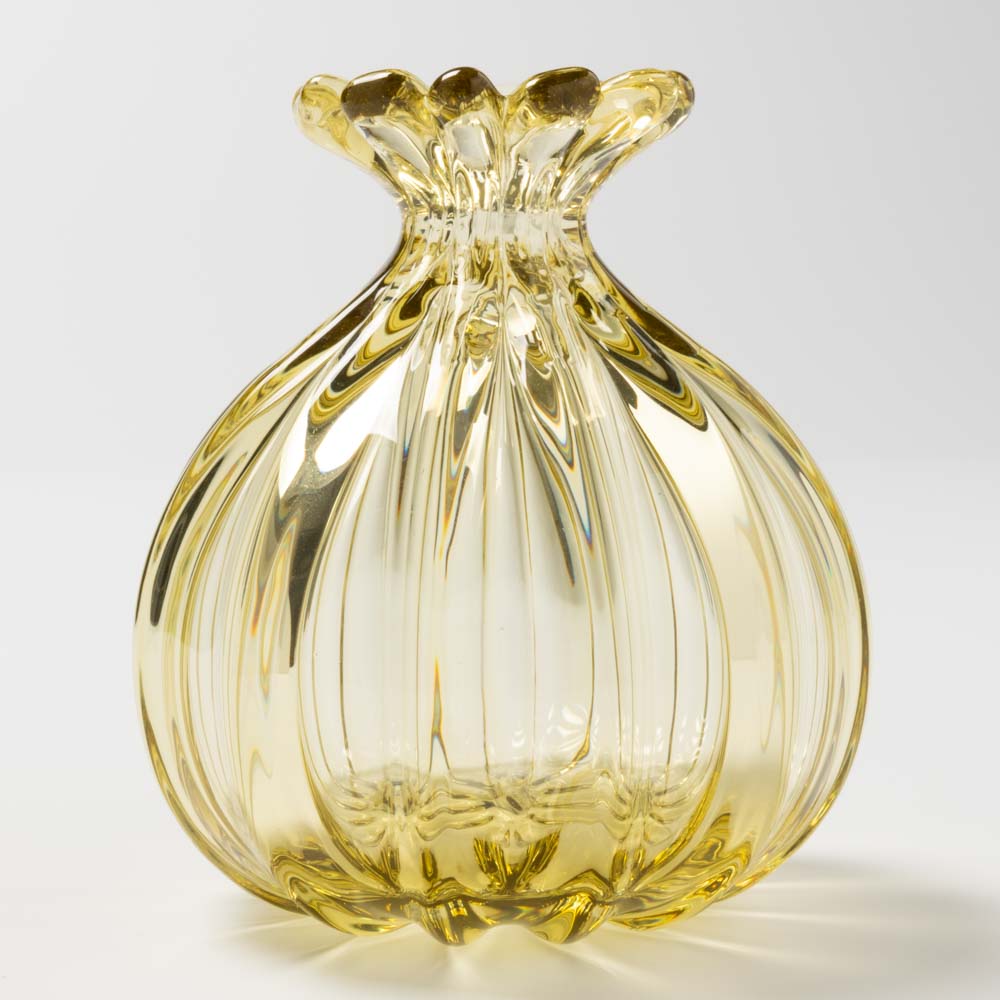 ガラス工房るん 黒豆硝子 こぼれ種花器(黄金) ガラス工房るん ガラスもの