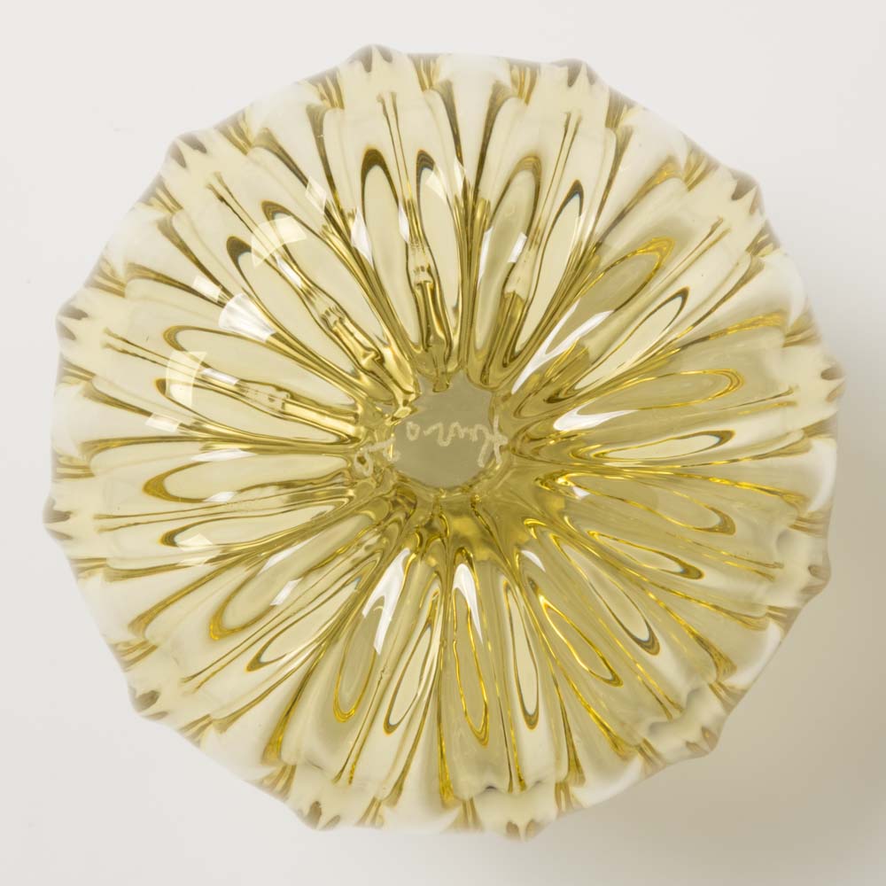 ガラス工房るん 黒豆硝子 こぼれ種花器(黄金) ガラス工房るん ガラスもの