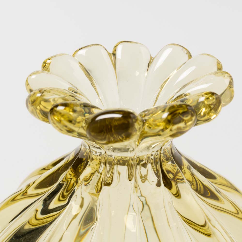 ガラス工房るん 黒豆硝子 こぼれ種花器(黄金) ガラス工房るん ガラスもの