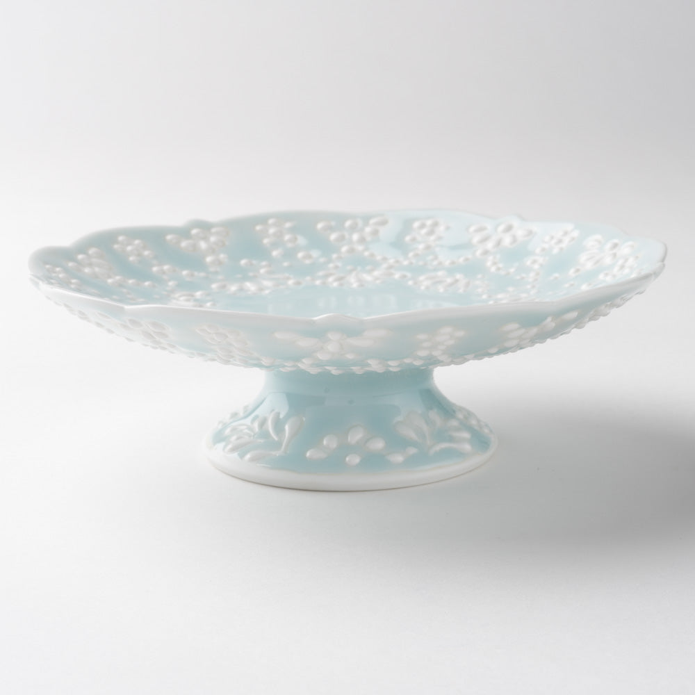 作家 大串真司 青磁華やぎ5寸コンポート 作家 大串真司 陶磁器作家もの