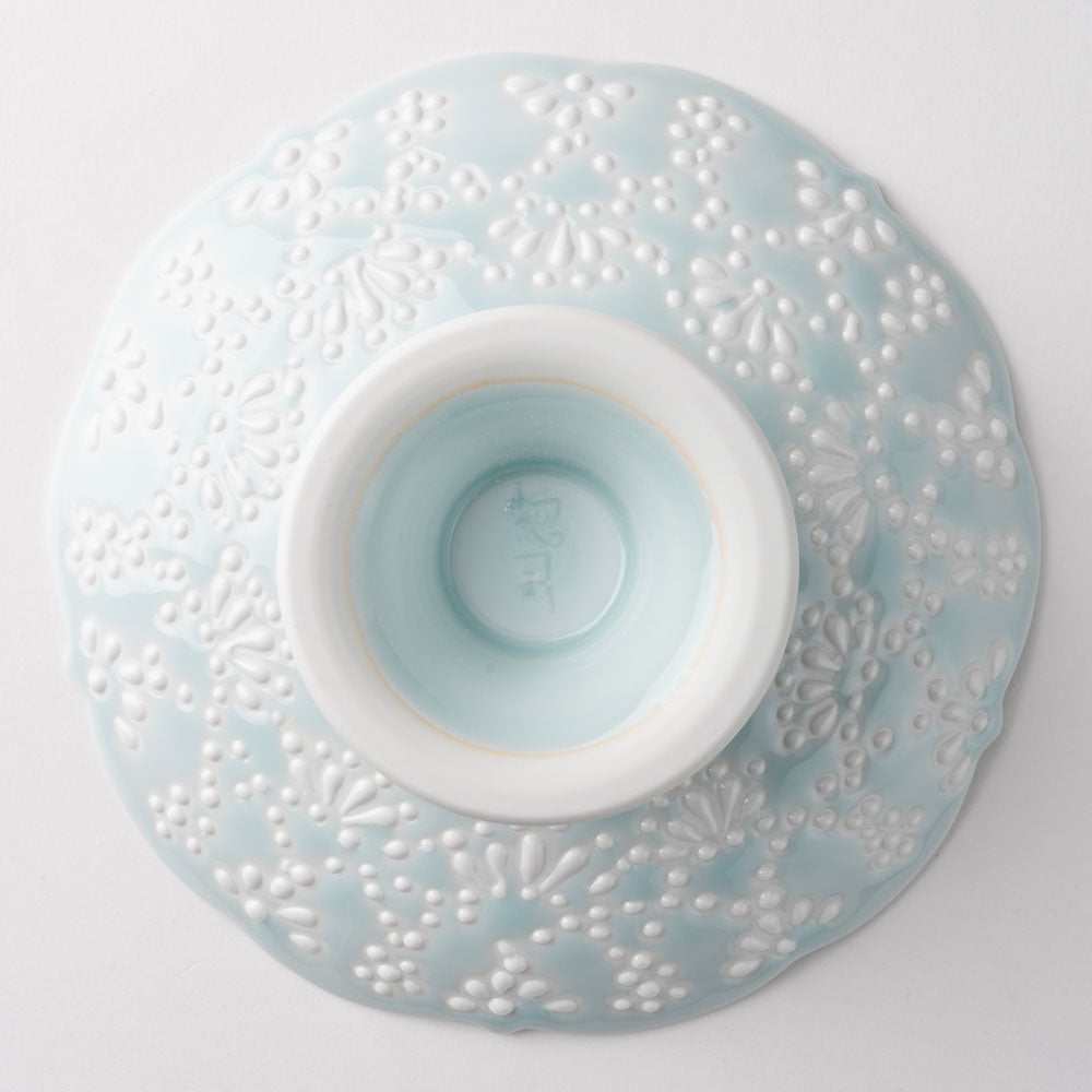 作家 大串真司 青磁華やぎ5寸コンポート 作家 大串真司 陶磁器作家もの