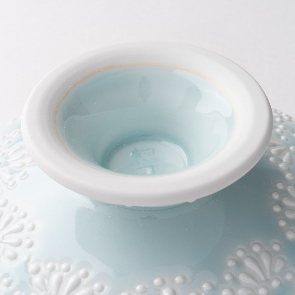 作家 大串真司 青磁華やぎ5寸コンポート 作家 大串真司 陶磁器作家もの