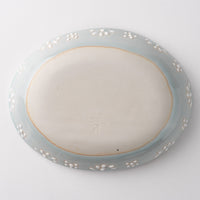 作家 大串真司 青磁小花だ円小皿 作家 大串真司 陶磁器作家もの