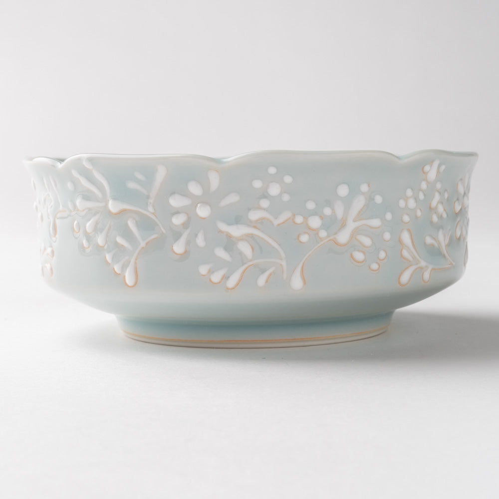 作家 大串真司 青磁小花多用鉢(小) 作家 大串真司 陶磁器作家もの