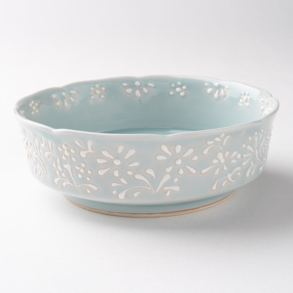 清水焼小花鉢淡い緑色 清水焼小花鉢淡い緑色