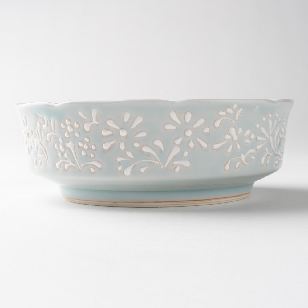 作家 大串真司 青磁小花多用鉢(大) 作家 大串真司 陶磁器作家もの