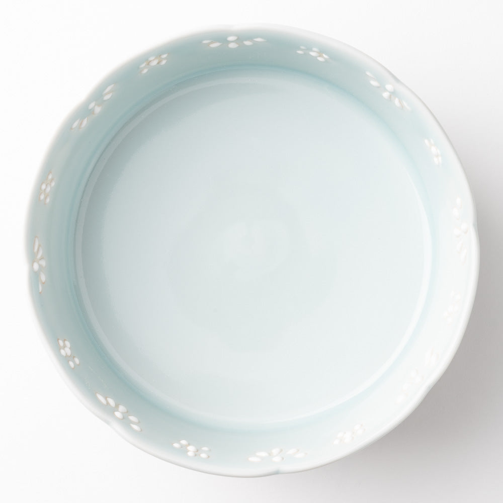 作家 大串真司 青磁小花多用鉢(大) 作家 大串真司 陶磁器作家もの