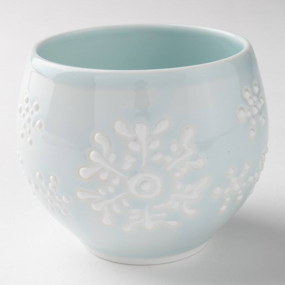 作家 大串真司 青磁雪紋丸々カップ 作家 大串真司 陶磁器作家もの