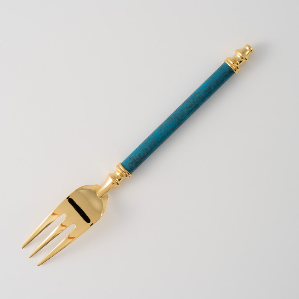 折燕ORI-EN Carino ヒメフォーク Gold & Blue アルチザン 金工もの