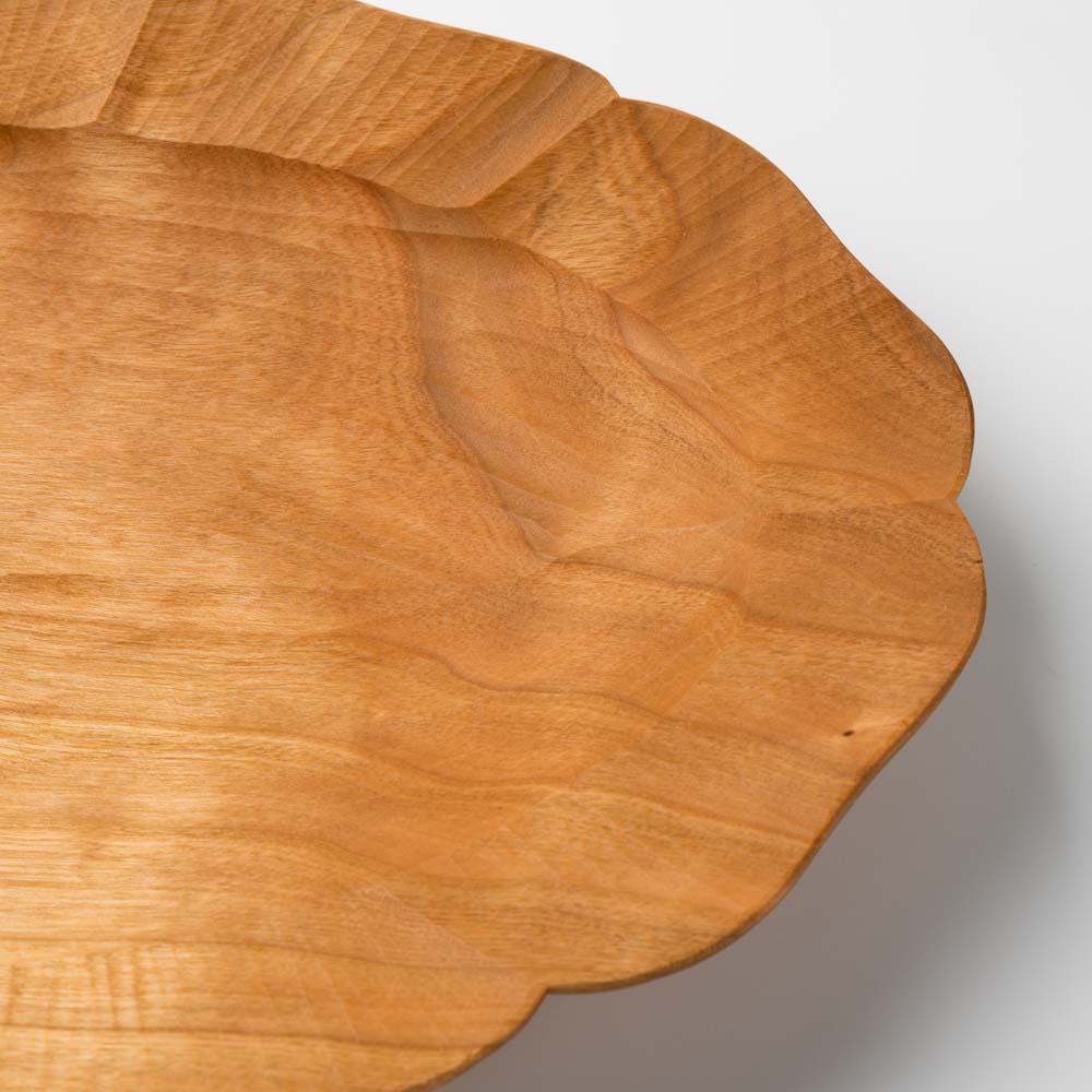 作家 岡野達也 花型 オーバルリム 中 チェリー材 作家 岡野達也 木工もの