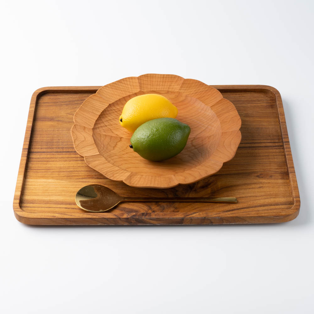 作家 岡野達也 花皿 チェリー材 作家 岡野達也 木工もの