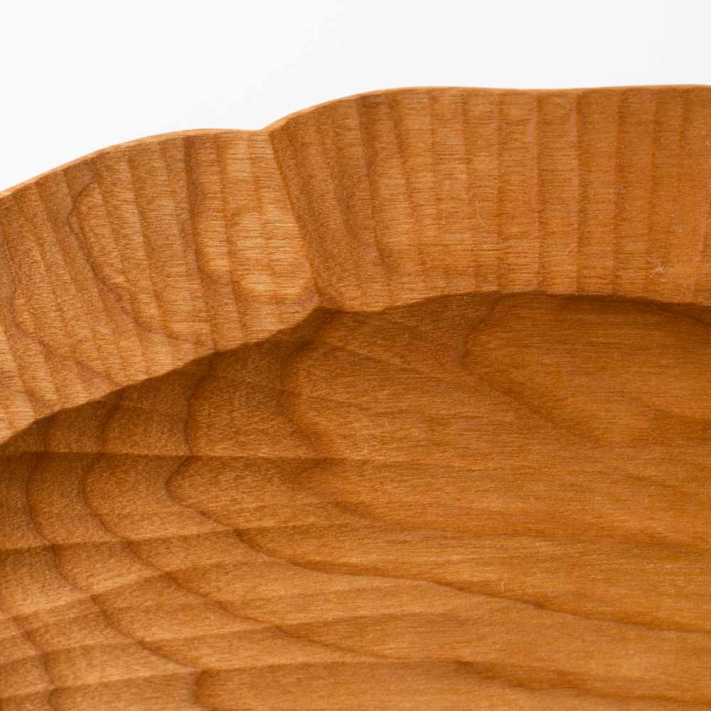 作家 岡野達也 花皿 チェリー材 作家 岡野達也 木工もの