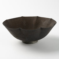 作家 冨部咲喜子 鉄釉輪花小鉢 作家 冨部咲喜子 陶磁器作家もの