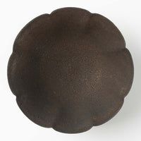 作家 冨部咲喜子 鉄釉輪花小鉢 作家 冨部咲喜子 陶磁器作家もの