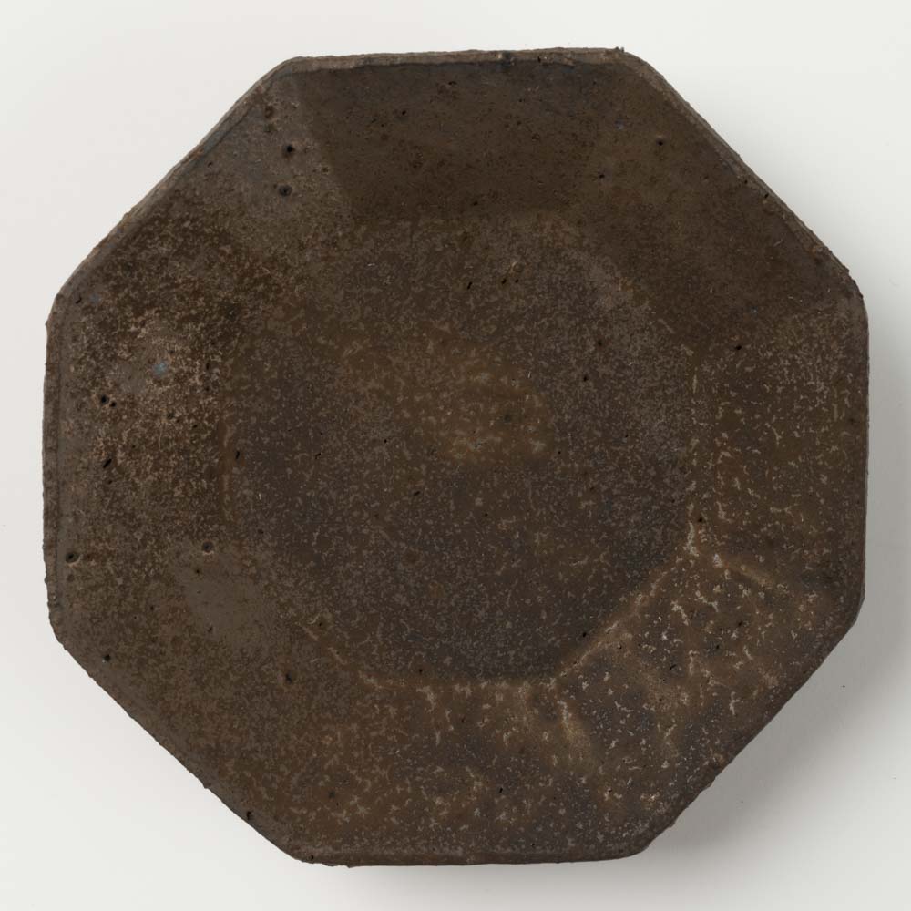 作家 冨部咲喜子 鉄釉八角豆皿 作家 冨部咲喜子 陶磁器作家もの