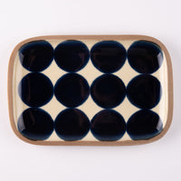 やちむん 一翠窯 長方皿(小) 呉須丸紋 やちむん 一翠窯 やちむん