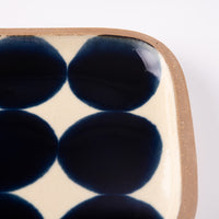 やちむん 一翠窯 長方皿(小) 呉須丸紋 やちむん 一翠窯 やちむん