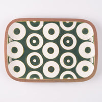 やちむん 一翠窯 長方皿(小) ヘゴ 緑 やちむん 一翠窯 やちむん