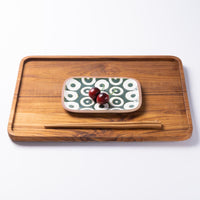 やちむん 一翠窯 長方皿(小) ヘゴ 緑 やちむん 一翠窯 やちむん