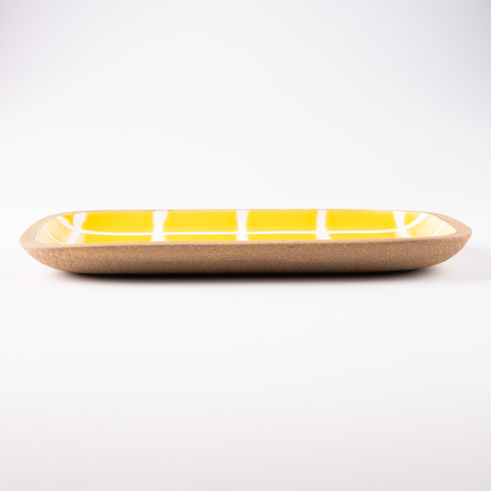 やちむん 一翠窯 長方皿(小) タイル 黄 やちむん 一翠窯 やちむん