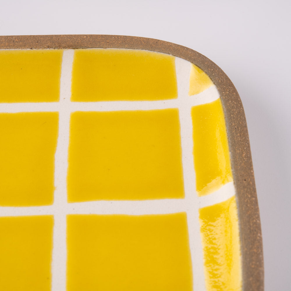 やちむん 一翠窯 長方皿(小) タイル 黄 やちむん 一翠窯 やちむん