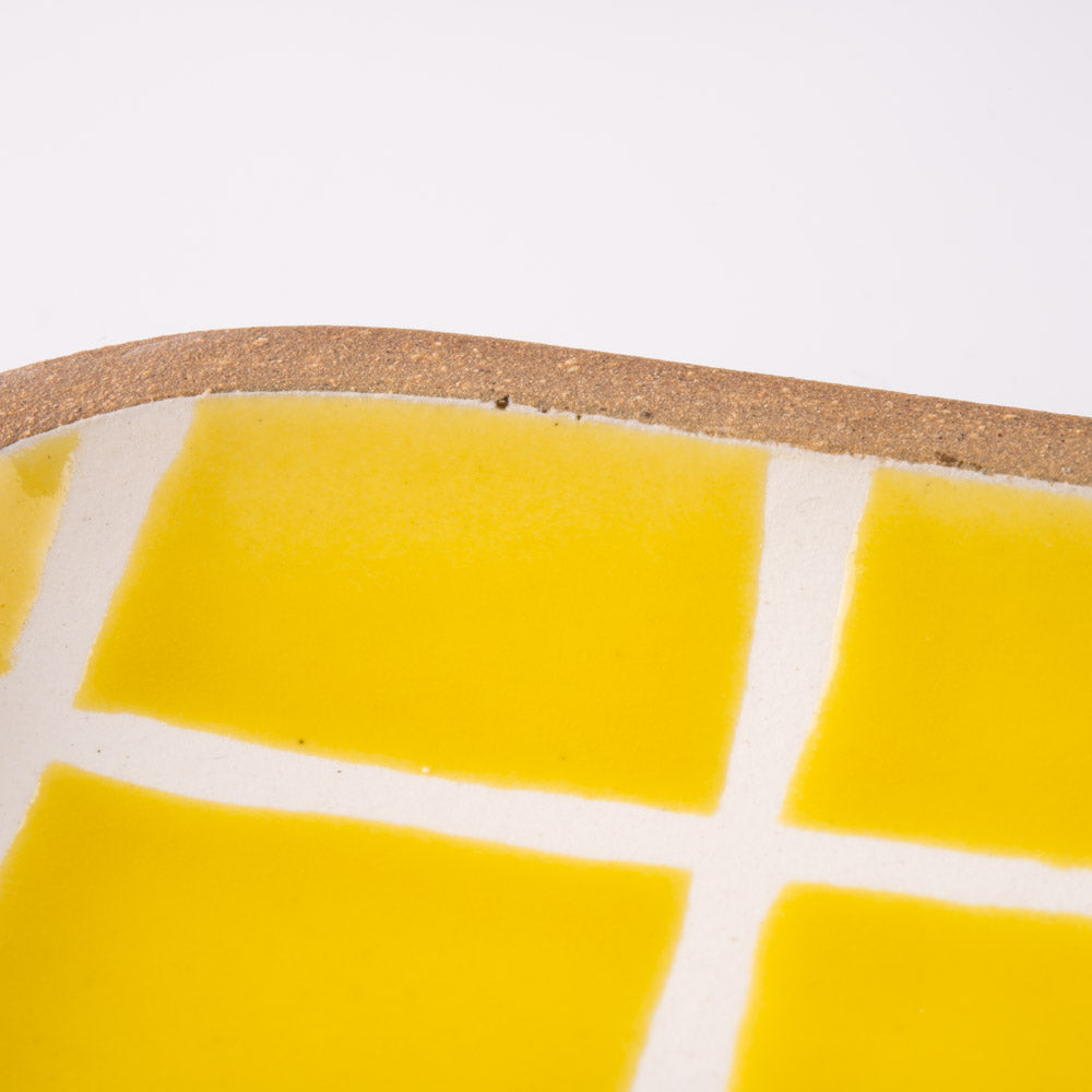 やちむん 一翠窯 長方皿(小) タイル 黄 やちむん 一翠窯 やちむん