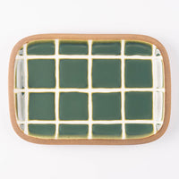 やちむん 一翠窯 長方皿(小) タイル 緑 やちむん 一翠窯 やちむん