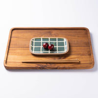 やちむん 一翠窯 長方皿(小) タイル 緑 やちむん 一翠窯 やちむん