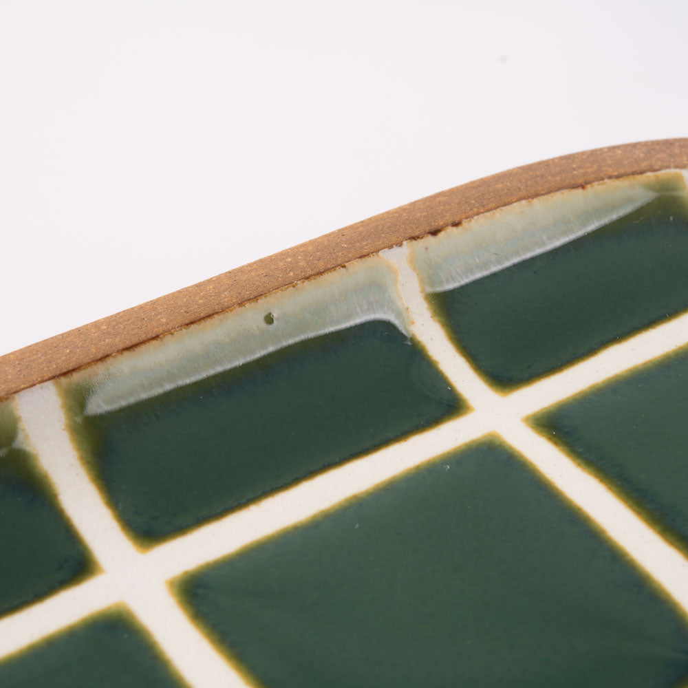 やちむん 一翠窯 長方皿(小) タイル 緑 やちむん 一翠窯 やちむん