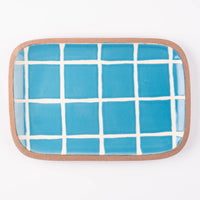 やちむん 一翠窯 長方皿(小) タイル 水色 やちむん 一翠窯 やちむん