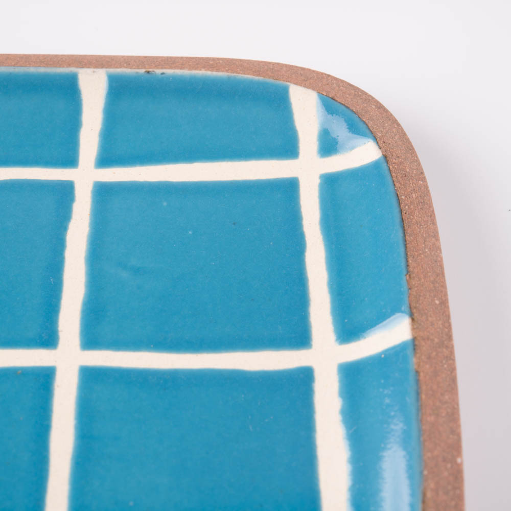 やちむん 一翠窯 長方皿(小) タイル 水色 やちむん 一翠窯 やちむん