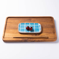 やちむん 一翠窯 長方皿(小) タイル 水色 やちむん 一翠窯 やちむん