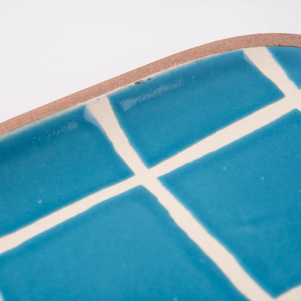 やちむん 一翠窯 長方皿(小) タイル 水色 やちむん 一翠窯 やちむん