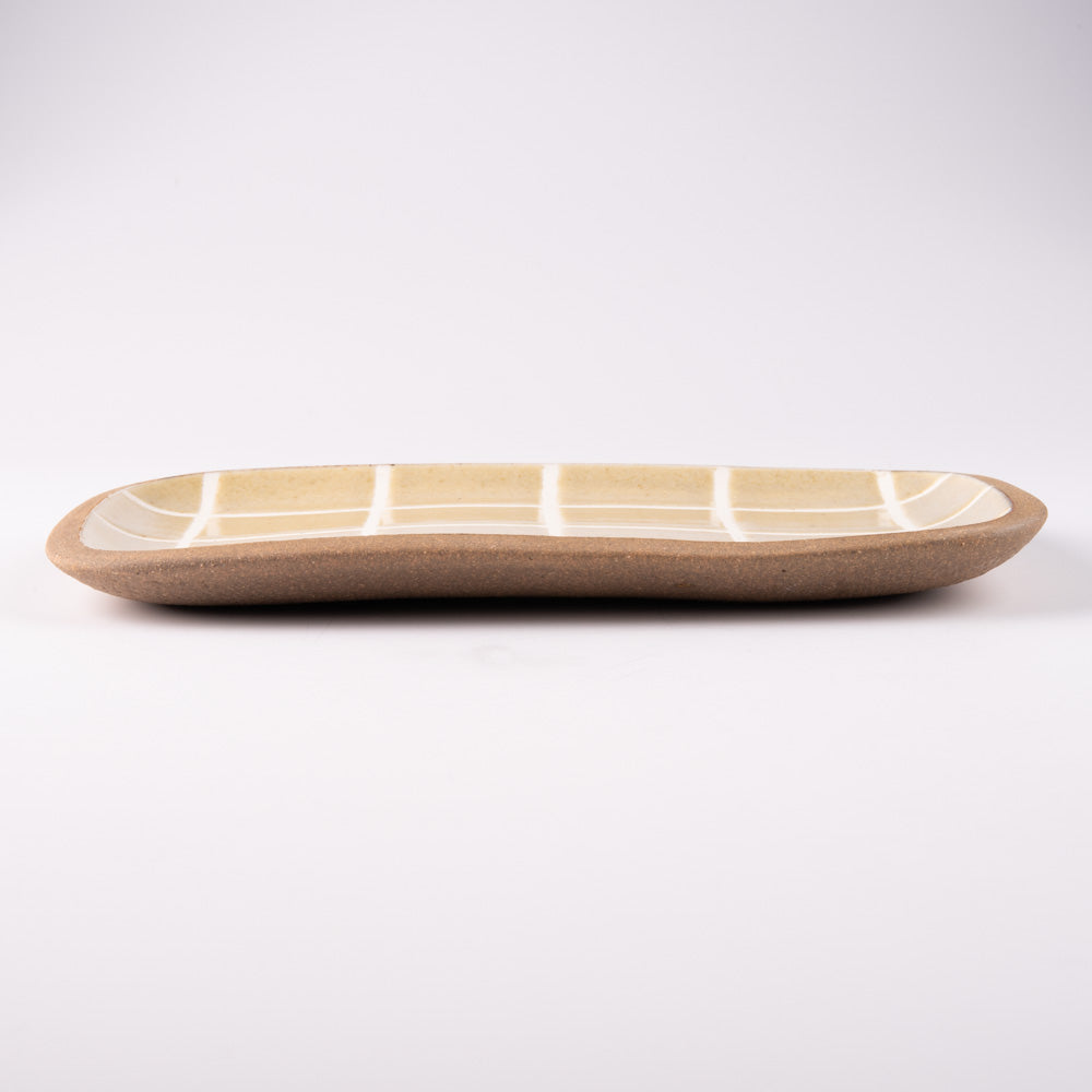 やちむん 一翠窯 長方皿(小) タイル 白(キビ灰) やちむん 一翠窯 やちむん